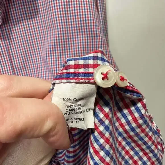 J. Crew Thompson Shirting Gingham Performance Dress Shirt, Sz XL - Picture 4 of 4